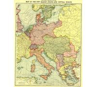 National Geographic: New Balkan States and Central Europe 1914 - Historic Wall Map Series - 18 x 22 inches - Laminated