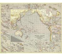 National Geographic: Pacific Ocean 1936 - Historic Wall Map Series - 37.75 x 31 inches - Paper Rolled