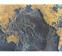 National Geographic: Pacific Ocean Floor 1969 - Historic Wall Map Series - 25 x 19 inches - Laminated