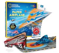 National Geographic Paper Airplane Book Kit for Kids Ages 6-12 | Launcher, 50 Sheets for Paper Planes, 10 Designs, Flight Log, Runway, Stickers & Origami Plane Crafts for Boys & Girls
