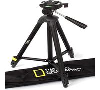 NATIONAL GEOGRAPHIC Phototripod Kit Small, with Carrying Bag, 3-Way Head, Quick Release, 4-Section Legs Lever Locks, Mid-Level Spreader, Load up 1kg, Aluminium, for Canon, Nikon, Sony, NGHPMIDI