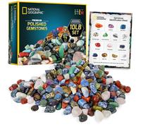 NATIONAL gEOgRAPHIc Premium Polished Stones - 10 Pounds of 34-Inch Tumbled Stones and crystals Bulk Arts and crafts Rock and Mineral Kit Rocks for