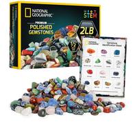 NATIONAL GEOGRAPHIC Premium Polished Stones - 2 Pounds of 1/2-Inch Tum