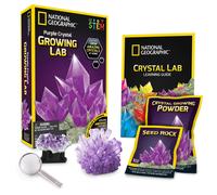 NATIONAL GEOGRAPHIC Purple Crystal Growing Lab - DIY Crystal Creation - Includes Real Amethyst Crystal Specimen