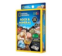 National Geographic Rock and Mineral Starter Collection for Kids - 10 Real Specimens with Clear Storage Case & Identification Sheet, Includes Pyrite, Rose Quartz, Tiger’s Eye & More