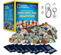 NATIONAL GEOGRAPHIC Rock Tumbler Refill Kit - 1.36 kg of Rough Gemstones & Rocks for Tumbling including Amethyst and Quartz - Tumbling Grit & Supplies, Gems for Polishing, Silicon Carbide Grit