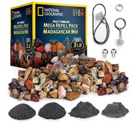 NATIONAL GEOGRAPHIC Rock Tumbler Refill Kit - 3 lbs. Rough Madagascar Rocks for Tumbling including Unpolished Jasper and Quartz - Rock Tumbler Supplie