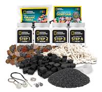 NATIONAL GEOGRAPHIC Rock Tumbler Refill Kit - Rock Tumbling Supplies including Grit and Polish Refills, Ceramic Media, GemFoam, 1.36 kg Madagascar Rocks for Tumbling, Jewellery Accessories