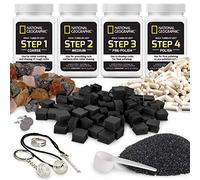 NATIONAL GEOGRAPHIC Rock Tumbler Refill Kit - Rock Tumbling Supplies including Rock Tumbler Grit and Polish Refill, Ceramic Media, GemFoam, 1.36 kg Madagascar Rocks for Tumbling, Jewellery Accessories