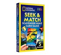 National Geographic Scavenger Hunt for Kids Card Game - Seek & Match Objects from 40 Jumbo-Sized Cards, Camping Games, Activities for Toddlers, Car Game, Kids Outdoor Activities, Stocking Stuffers
