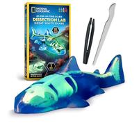 NATIONAL GEOGRAPHIC Shark Dissection Kit - Glow in the Dark Great White Shark Anatomy Lab with 12 Bones & Organs, Refill Pack, Kid-Friendly Tools & Learning Guide