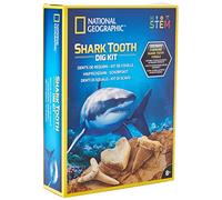 National Geographic Shark Tooth Dig Kit - Fascinating Excavation Kits for Kids with Genuine Teeth Fossils from 3 Shark Species | STEM Educational Science Kits Gifts for 8+ Year Old Boys and Girls