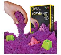 National Geographic Sparkling Play Sand - 900 Grams of Shimmering Sand with Castle Molds (Purple) - A Kinetic Sensory Activity