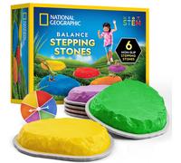 National Geographic Stepping Stones for Kids: 6 Durable, Non-Slip Stones to Build Balance & Gross Motor Skills (Indoor/Outdoor Toys, Amazon Exclusive)