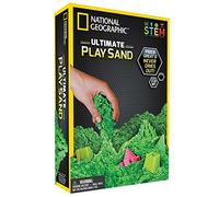 National Geographic Ultimate Green Kinetic Sand for Kids - Satisfying Kids Sand Toys with 6 Awesome Moulds and Tray, STEM Colourful Sand for Children, Creative Toys for Girls and Boys, 900g
