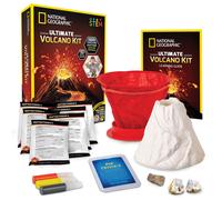 NATIONAL gEOgRAPHIc Ultimate Volcano Kit - Erupting Volcano Science Kit for Kids, 3X More Eruptions, Pop crystals create Exciting Sounds, STEM Scienc
