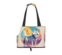 National Geographic Wolf Printed Portable Foldable pet Shoulder Bag, Suitable for Carrying Small Pets