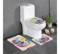 National Geographic Wolf Water Absorbent Protective Carpet, Bathroom Mat 3 Piece Set, Bedroom, Kitchen, Bathtub, Home, Decorative Plush Bathroom Carpet
