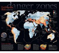 National Geographic: World Earthquake Risk Wall Map - 24 x 20.25 inches - Laminated