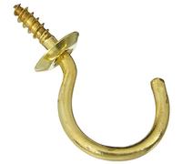 National Hardware N119-701 V2021 Cup Hooks in Solid Brass, 2 Pack
