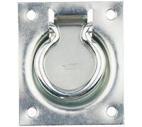 National Hardware N203-752 3" X 3-1/2" Zinc Plated Flush Ring Pull, Brass, Pack of 1