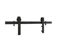 National Hardware N700-003 Interior Sliding Barn Door Hardware Two Piece Classic Kit, 72 in, Matte Black