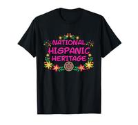 National Hispanic Heritage Mandala Flowers Latin Americans T-Shirt