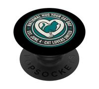 National Hug Your Cat Day June 4 Cat Lovers Retro Vintage PopSockets Adhesive PopGrip