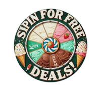 National Ice Cream Day Summer Fortune Wheel Metal Tin Sign Plaque