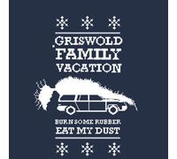 National Lampoon Griswold Vacation Ugly Knit Men's Christmas T-Shirt - Navy - XL