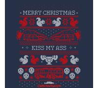 National Lampoon Merry Christmas Knit Women's Christmas T-Shirt - Navy - S