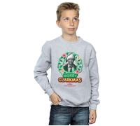 National Lampoon's Christmas Vacation Boy's Greyscale Clarkmas Sweatshirt in Grey | Size: 5-6 Years National Lampoon's Christmas Vacation Grey 5-6 Years