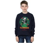National Lampoon's Christmas Vacation Boy's Greyscale Clarkmas Sweatshirt in Navy | Size: 7-8 Years National Lampoon's Christmas Vacation Navy 7-8 Years