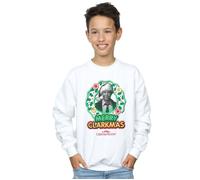 National Lampoon's Christmas Vacation Boy's Greyscale Clarkmas Sweatshirt in White | Size: 12-13 Years National Lampoon's Christmas Vacation White 12-13 Years