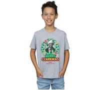 National Lampoon's Christmas Vacation Boy's Greyscale Clarkmas T-Shirt in Grey | Size: 7-8 Years National Lampoon's Christmas Vacation Grey 7-8 Years