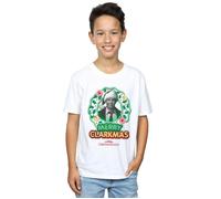 National Lampoon's Christmas Vacation Boy's Greyscale Clarkmas T-Shirt in White | Size: 9 Years National Lampoon's Christmas Vacation White 9 Years