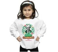 National Lampoon's Christmas Vacation Girl's Greyscale Clarkmas Sweatshirt in White | Size: 9 Years National Lampoon's Christmas Vacation White 9 Years