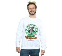 National Lampoon's Christmas Vacation Men's Greyscale Clarkmas Christmas Sweatshirt in White | Size: Medium National Lampoon's Christmas Vacation White M