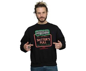 National Lampoon's Christmas Vacation Men's Greyscale No Vacancy Sweatshirt Medium Black