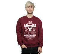 National Lampoon's Christmas Vacation Men's Merry Christmoose Sweatshirt in Burgundy | Size: Small National Lampoon's Christmas Vacation Burgundy S
