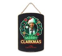 National Lampoon's Christmas Vacation Merry Clarkmas Hanging Wood Wall Decor - Funny Christmas Vacation Sign for Home Decorating