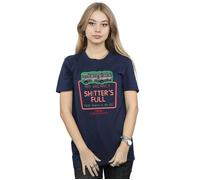 National Lampoon's Christmas Vacation Women's Greyscale No Vacancy Cotton Boyfriend T-Shirt in Navy | Size: Small National Lampoon's Christmas Vacation Navy S