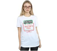 National Lampoon's Christmas Vacation Women's Greyscale No Vacancy Cotton Boyfriend T-Shirt in White | Size: XL National Lampoon's Christmas Vacation White XL