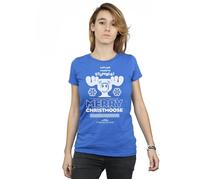 National Lampoon's Christmas Vacation Women's Merry Christmoose Cotton T-Shirt in Blue | Size: Small National Lampoon's Christmas Vacation Blue S