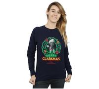 National Lampoon's Christmas Vacation Women's Merry Clarkmas Sweatshirt in Navy | Size: XL National Lampoon's Christmas Vacation Navy XL