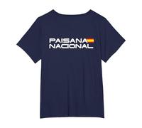 National Landscape Funny Design Spanish National Police T-Shirt, Women's Plus, Navy Blue, 5X