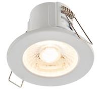 National Lighting 5W Fir Downlight Matt White Finish Dimmable Recessed Energy Saving Warm White LED Ceiling Spotlight Push Fit Downlight IP65 Rated for Bathroom, Shower, Kitchen, Lounge