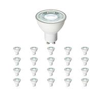 National Lighting 7W LED GU10 SMD Bulb - 6000k Lamp - Energy Saving Light Bulb - 600 Lumen GU10 Spot - 60 Degree Wide Beam Angle - 50W Halogen Equivalent - 25000 Hours - Daylight White - Pack of 20
