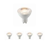 National Lighting 7W SMD LED GU10 Bulb - 3000k Lamp - Energy Saving Light Bulb - 580 Lumen GU10 Spot - 60 Degree Wide Beam Angle - 75W Halogen Equivalent - 25000 Hours - Warm White Pack of 4