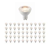 National Lighting 7W SMD LED GU10 Bulb - 3000k Lamp - Energy Saving Light Bulb - 580 Lumen GU10 Spot - 60 Degree Wide Beam Angle - 75W Halogen Equivalent - 25000 Hours - Warm White Pack of 50